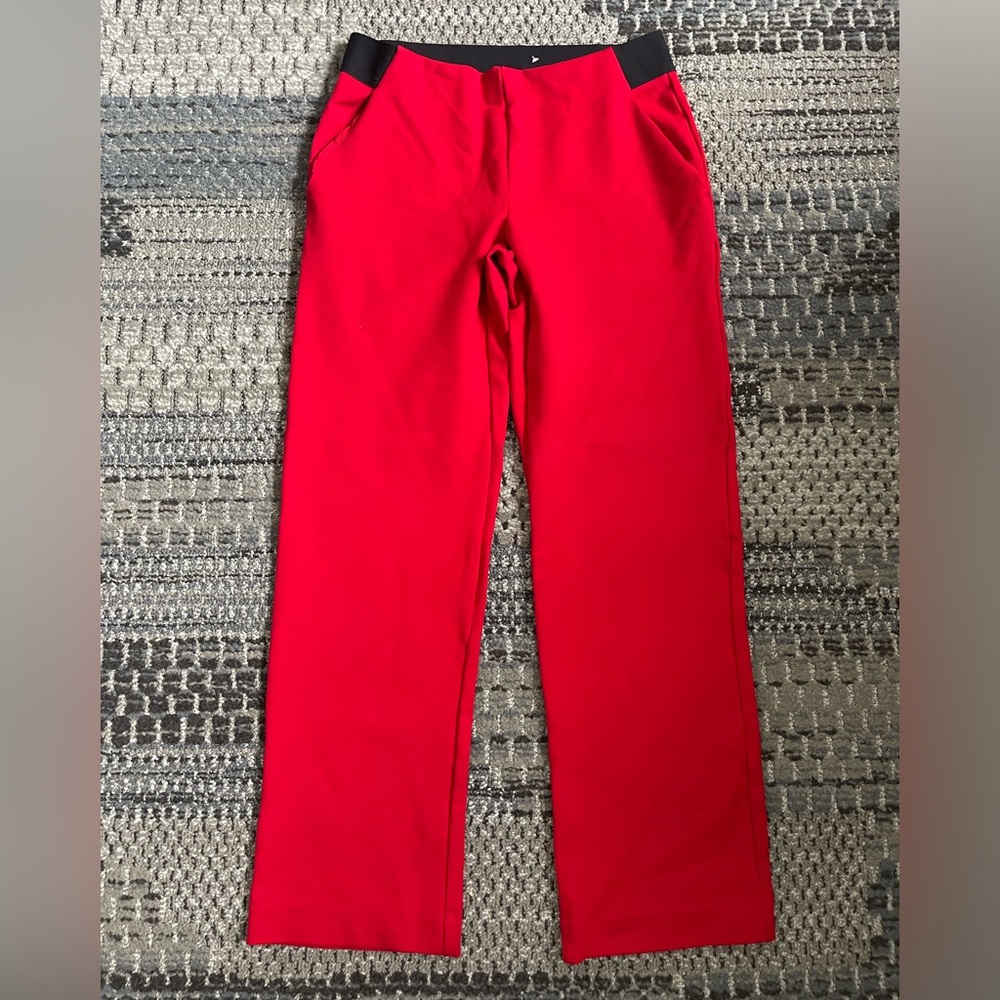 Liz Claiborne Formal Pull On Stretch Pants in Black and Red, Size Small